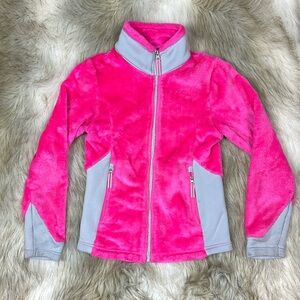 Champion Girls Pink & Gray Zip-Up Fleece Jacket Size M (7–8)